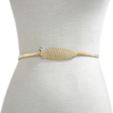Cinto de metal para mulheres cinto elástico de marca de luxo dourado para vestidos fashion cinto de cintura estreito 2024 - compre barato