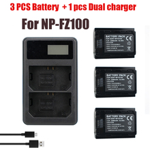 Batería + LED doble NP-FZ100 para Sony Cargador de baterías, NP-FZ100, Sony a9, a7R III, a7 III, BC-QZ1, NPFZ100 NP FZ100, 3 uds. 2024 - compra barato