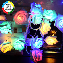 Coversage 2M 20 Leds Fairy Battery Rose Flower String Lights Wedding Decoration Christmas Indoor Curtain Holiday Luces Navidad 2024 - buy cheap