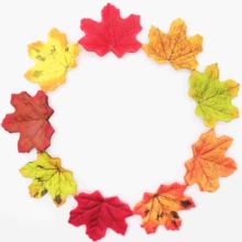 Venta naranja/verde/amarillo 50 unids/set Artificial de hoja de arce de guirnalda de otoño hojas de otoño boda decoración de jardín 2024 - compra barato