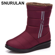 SNURULAN Women's Snow Boots  Female Casual Warm Shoes Fur Waterproof Upper Fashion Non-Slip Sole New Style Woman Snow BootE082 2024 - buy cheap