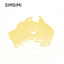 Simsimi Australia Map Stainless steel pendant charms New SouthWales,Western Australia map both sides mirror polished 100pcs 2024 - buy cheap