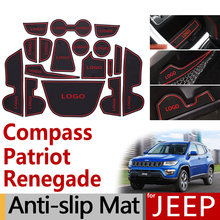 Anti-Slip Rubber Gate Slot Cup Mat for Jeep Compass Patriot Liberty Renegade 2007 2010 2013 2015 2016 2017 Accessories Stickers 2024 - buy cheap