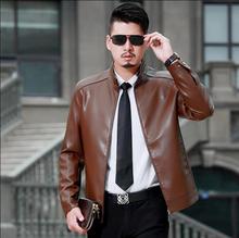 Jaqueta de couro para outono e inverno masculina, casaco para motocicleta slim para outono 2024 - compre barato