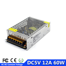 DC5V 12A 60W Switch Power Supply Transformer AC100V 220V to DC 5V SMPS for LED display monitor billboard industrial equipment 2024 - buy cheap