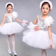 White Girls Ballet Ballroom dancing Dress princess dress Party Costume Ballet Dress Kids Tutu Leotard Stage wear With headwear 2024 - buy cheap