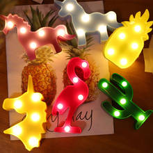 BEIAIDI Mini 3D LED Unicorn Flamingo Night Lamp Cartoon Animal Night Lights Cactus Pineapple Desk Table Lamp For Baby Kids Gift 2024 - buy cheap