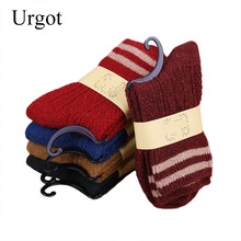 Urgot 5 Pairs Thick Needlework Women's Socks Autumn Winter Thickening Casual Fashion Wind Striped Socks Women Calcetines Mujer 2024 - buy cheap