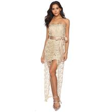 ENLU Sexy Tube top embroidery Slit Party Dress Women Glitter Sequined Bodycon Dress Autumn Lace Midi Tunic Dress Vestidos 2024 - buy cheap