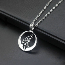 Punk 316L Stainless Steel  Howling Wolf Pendant Necklace Ethnic Animal Necklaces Men Boyfriend Simple Fashion Jewelry 2024 - buy cheap
