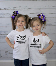 Yes We Are Twins & No We Are Not Identical White Kids Tshirt Twin Baby Tshirt Twins Boys Girls Birthday Gift Twin Clothing  Wear 2024 - buy cheap