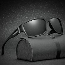 Desoldelos óculos de sol polarizado masculino, armação quadrada preta e clássica para direção 117 2024 - compre barato