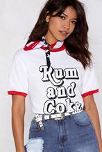 RUM AND COKE t-shirt funny slogan cool girl street style vintage kawaii women fashion tees grunge tumblr aesthetic top art shirt 2024 - buy cheap