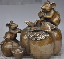 S00696, 7-дюймовая китайская фэншуй, фотосъемка, монета, мышь, крыса, мышь, статуя тыквы 2024 - купить недорого