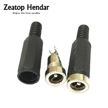 200Pcs 5.5 x 2.1mm / 5.5 x 2.5mm DC Power Female Jack Adapter Socket Connector Black Plastic Handle 2024 - buy cheap