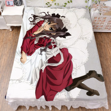 Japan Anime Fate/stay night FGO Characters Tohsaka Rin Archer Milk Fiber Bed Sheet & Flannel Blanket Summer Quilt 150x200cm 2024 - buy cheap