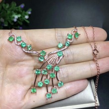 Luxury style natural emerald necklace chain 925 pure silver inlaid emerald circle 3mm grandmother green inlaid style banquet gif 2024 - buy cheap