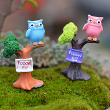 DIY Resin Owl & Tree Branch Mini Crafts Miniatures Fairy Garden Ornaments Bonsai Micro Landscape Garden Decoration home decor 2024 - buy cheap
