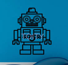 Retro Robot Wall Decal Cute Android Vinyl Sticker Nursery Art Decor Mural H68cm x W57cm/26.8" x 22.5" 2024 - buy cheap