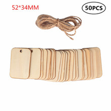 50pcs Wood Gift Tags Wooden Hanging Tags Blank Pieces Pendants Ornaments for Birthday Party Wedding Decoration Gifts Arts Crafts 2024 - buy cheap
