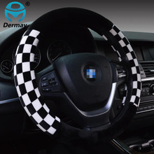 Winter Fur Plaid Sports Steering Wheel Cover Racing For 95% Car Styling,38cm Omp Accessories Factory Direct Supply Free Shipping 2024 - buy cheap