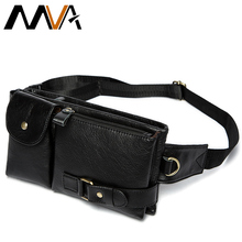 MVA Fanny Pack Belt Bag Men Genuine Leather Waist Packs Phone Pouch Bags Travel Male Money Belt Waist Bag Messenger Bag Men 9080 2024 - buy cheap
