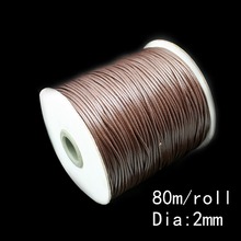 2MM Wax Cord 80m/lot Dark Brown Jewelry Cord Jewelry Making FXT009-12 2024 - buy cheap