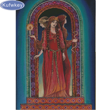 Pintura de diamante 5d diy "mujer de la encrucijada", mosaico de punto de cruz, bordado cuadrado completo, para decoración del hogar, diosa bruja 2024 - compra barato