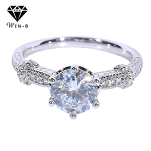 WIN-B Classical AAA Cubic Zirconia Forever Wedding Rings Women White Gold Color Lovers Ring Female Jewelry Band CZ Rings Jewelry 2024 - buy cheap