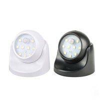 360 graus de rotação sensor de movimento pir night light alimentado por bateria armário garagens corredor lâmpada parede noite 2024 - compre barato