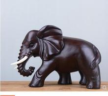 black sandalwood hand-carved solid Carved wooden elephant living room porch wood decoration statue factory direct selling 2024 - buy cheap