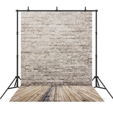 Fundo de vinil para sessão fotográfica, piso de madeira branco com tijolos integrados, para estúdio fotográfico 2024 - compre barato