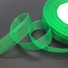 50 Yards/Roll 5/8" 15mm Green Organza Ribbon Bow Wedding Decoration Lace Crafts 2024 - buy cheap