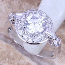 Astonishing White CZ Silver Plated  Women's Ring Size 6 / 7 / 8 / 9 R0866 2024 - buy cheap
