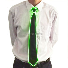Fashion Light 10 color Light Up LED Tie glowing EL wire Tie For Evening Party,DJ,bar,club Show By DC-3V Sound Active Driver 2024 - buy cheap