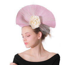 Nova lavanda véus de noiva chapéus pena igreja fascinadores headbands acessórios para o cabelo casamento fedora corrida evento floral headwear 2024 - compre barato