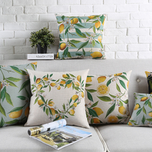 Wholesale 2017 NEW ON SELL comfortable creative Home Decor Pillow Lemon pattern Cushion Decoration green plants Throw Pillows 2024 - buy cheap