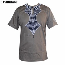 Dashikiage alta calidad nuevo diseño bordado Pan-Africano Slim Dashiki camisetas Ankara tradicional africano ropa al por mayor 2024 - compra barato