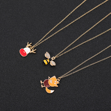 lucky Cartoon Colorful Animal Fox Necklace Crystal Bumble Queen Honey Bee Necklace Christmas Elk Deer Head Chain Necklaces 2024 - buy cheap