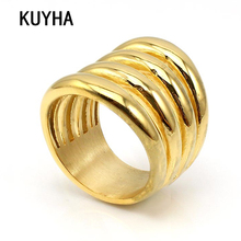 Women Latest Fashion Punk Irregular Spiral Gold/Rose Gold Plating Mid Stacking Knuckle Band Finger Nail Rings Jewelry 2024 - buy cheap