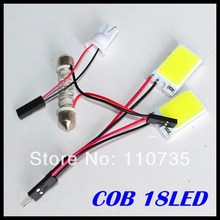 Wholesale 3W T10 COB Chip 18 LED Dome Festoon Lamp White Light Panel Interior Adapter Car Led Panels Bulb FREE SHIPPING 2024 - buy cheap