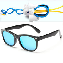 Gafas de sol polarizadas para niños y niñas, lentes con revestimiento de espejo, Marco de seguridad Flexible, con funda UV400 2024 - compra barato