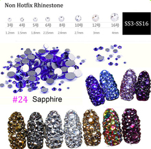 1440 pçs strass de cristal SS3-SS16 azul escuro cristal strass hotfix strass para roupas não quente fix unhas pedras e cristal 2024 - compre barato