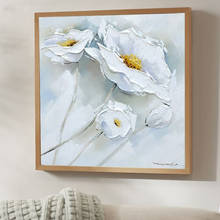 2018 New Arrival White Flower Wall Picture 100% Hand-painted Oil Painting On Canvas For Living Room Bedroom Hanging 2024 - buy cheap