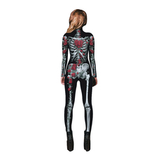 Skeleton Adult Girls Cosplay 3D Skull Rose Printing Jumpsuits Halloween Costumes for Women Voodoo Vampire Costume Carnival Party 2024 - buy cheap
