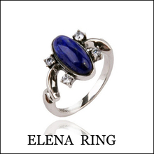 Кольцо в Дневники вампира, кольцо Гилберта Елены, S925 Стерлинговое Серебро, женское модное ювелирное изделие, голубое лазуритовое кольцо для подарка на день рождения 2024 - купить недорого