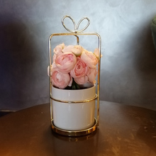 Керамическая железная ваза в форме золотого банта в скандинавском стиле, Настольная Ваза, цветочный горшок для дома, свадебное украшение для сухих цветов 2024 - купить недорого