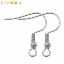 Julie Wang 100PCS Ear Wire Hooks Stainless Steel Earrings Clasps DIY Jewelry Making Findings components Accessory Wholesale 2024 - buy cheap