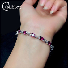 CoLife Jewelry Fashion Silver Gemstone Bracelet for Wedding 13 Pieces Natural Garnet Bracelet 925 Silver Garnet Jewelry 2024 - buy cheap