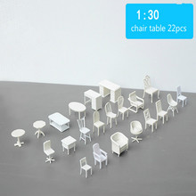 20 pçs/lote 1/30 escala branco venda quente modelo de plástico cadeira e mesa para arquitetura modelo kits brinquedo 2024 - compre barato